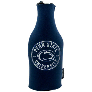 navy bottle Koozie with Penn State University around Athletic Logo